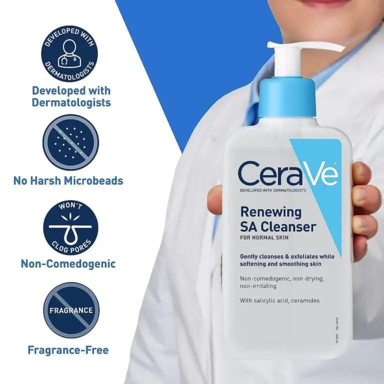 CeraVe SA Renewing Cleanser – Exfoliating Face Wash (237ml)