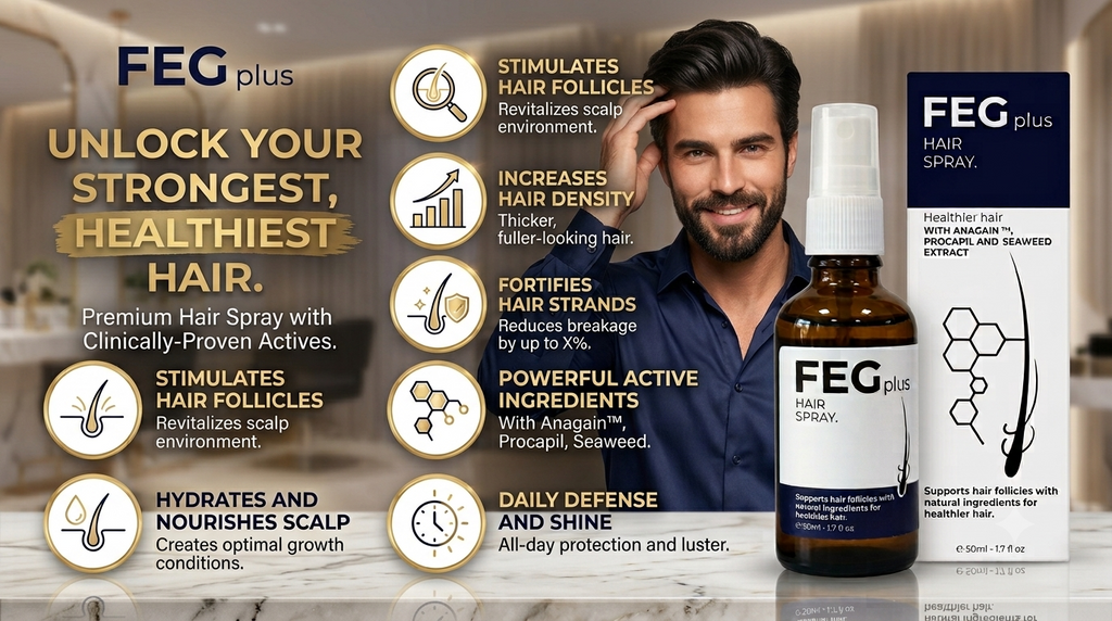 FEG Plus Hair Growth Spray – Anti Hair Fall & Thicker Hair (50ml)