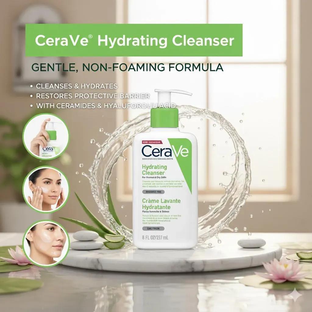 CeraVe Hydrating Facial Cleanser – Normal to Dry Skin (237ml)