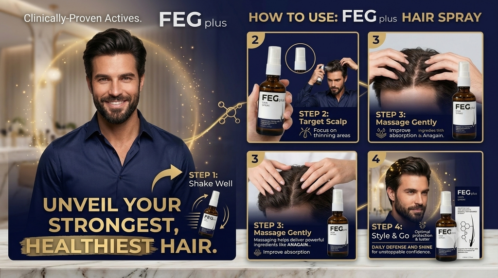 FEG Plus Hair Growth Spray – Anti Hair Fall & Thicker Hair (50ml)