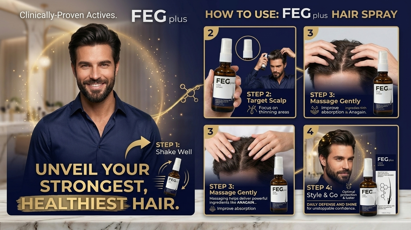 FEG Plus Hair Growth Spray – Anti Hair Fall & Thicker Hair (50ml)