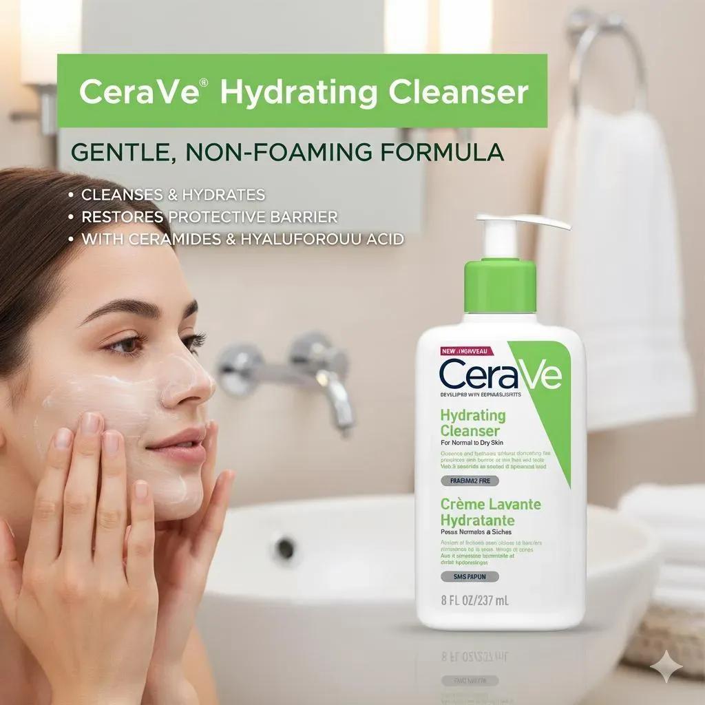 CeraVe Hydrating Facial Cleanser – Normal to Dry Skin (237ml)