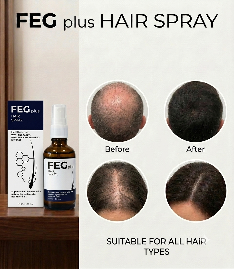 FEG Plus Hair Growth Spray – Anti Hair Fall & Thicker Hair (50ml)