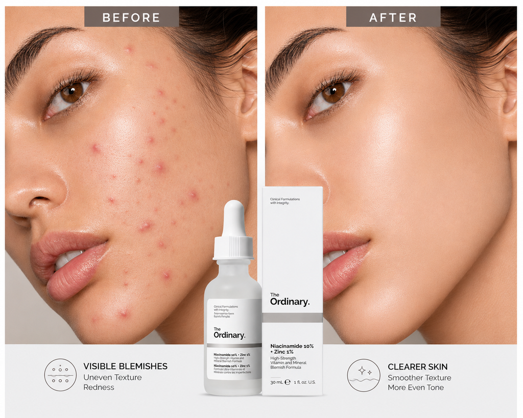 The Ordinary Niacinamide 10% + Zinc 1% Serum 30ml – Oil Control & Brightening