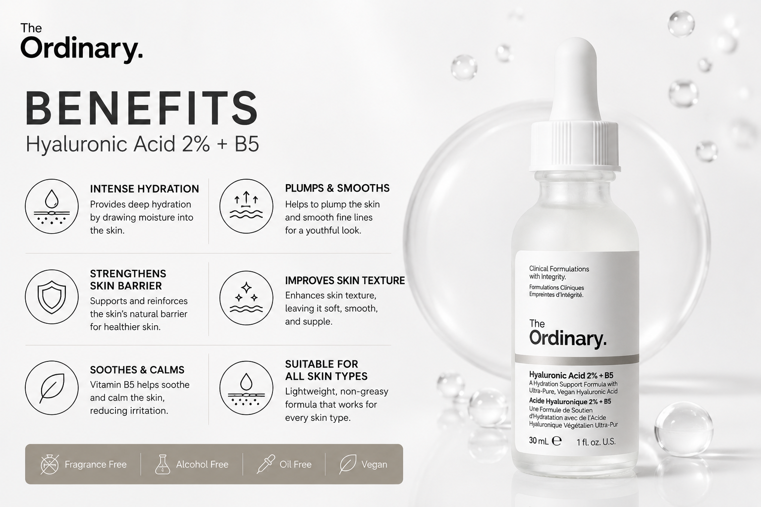 The Ordinary Hyaluronic Acid 2% + B5 Hydrating Face Serum – 30ml