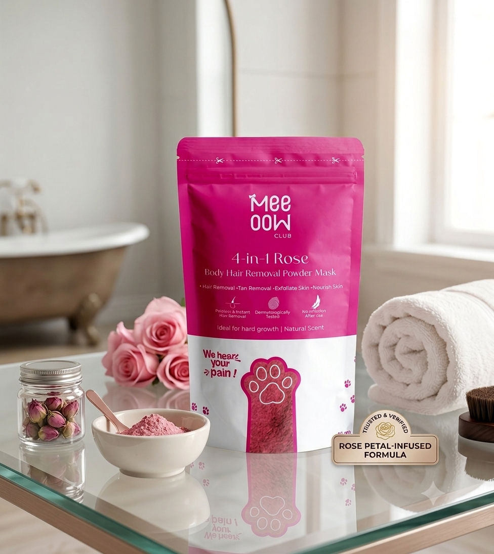 MEEOOW CLUB 4-in-1 Rose Body Hair Removal Powder Mask