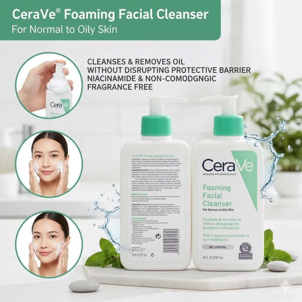 CeraVe Foaming Facial Cleanser – Normal to Oily Skin (237ml)