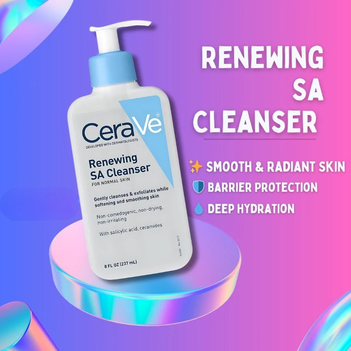 CeraVe SA Renewing Cleanser – Exfoliating Face Wash (237ml)